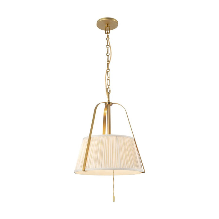 Kuzco Scout 13" Gold Pendant, Brushed Gold/White Linen