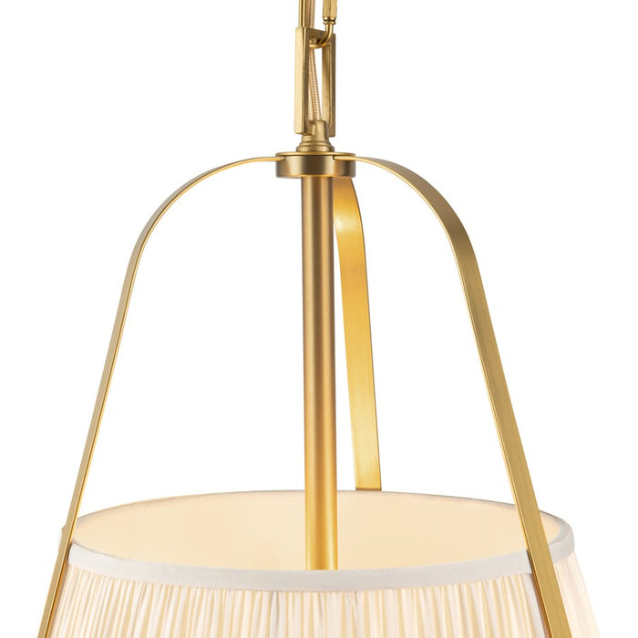 Kuzco Scout 13" Gold Pendant, Brushed Gold/White Linen