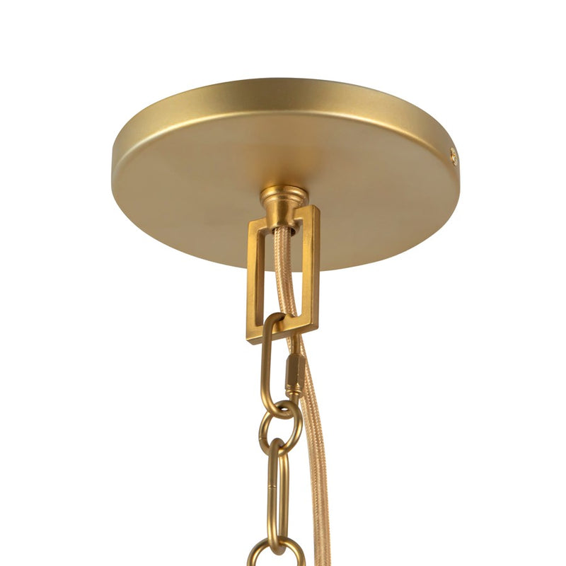 Kuzco Scout 13" Gold Pendant, Brushed Gold/White Linen