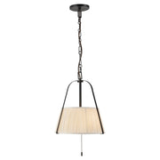 Kuzco Scout 13" Blk Pendant, Matte Black/White Linen - PD675213MBWL