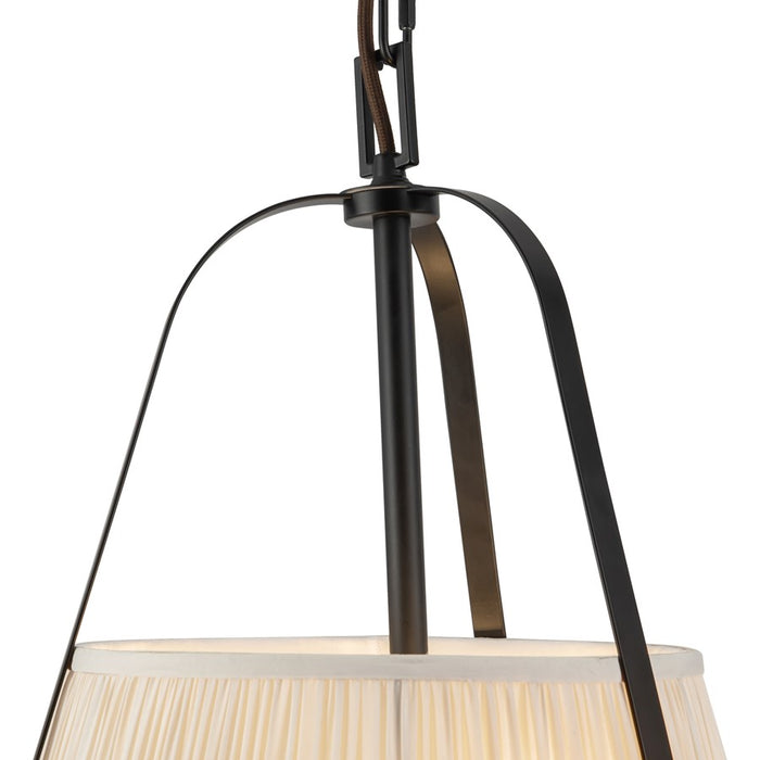 Kuzco Scout 13" Black Pendant, Matte Black/White Linen