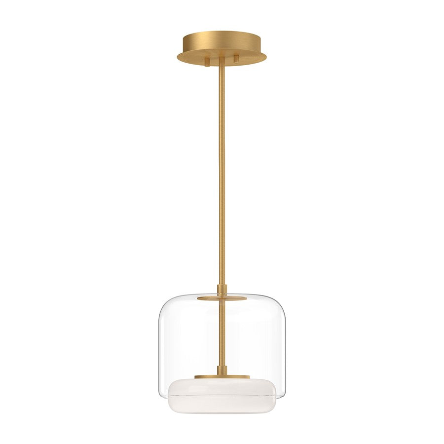 Kuzco Enkel 10" LED Pendant, Clear/Gold/Clear Glass Shade - PD70610-CL-BG-UNV