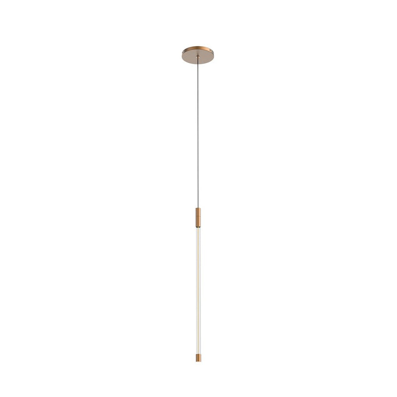 Kuzco Motif 21in LED Pendant | Modern Brushed Gold and Clear Glass | Dining Room & Kitchen Island | 20.62in H x 0.75in Dia | Model PD75021-BG