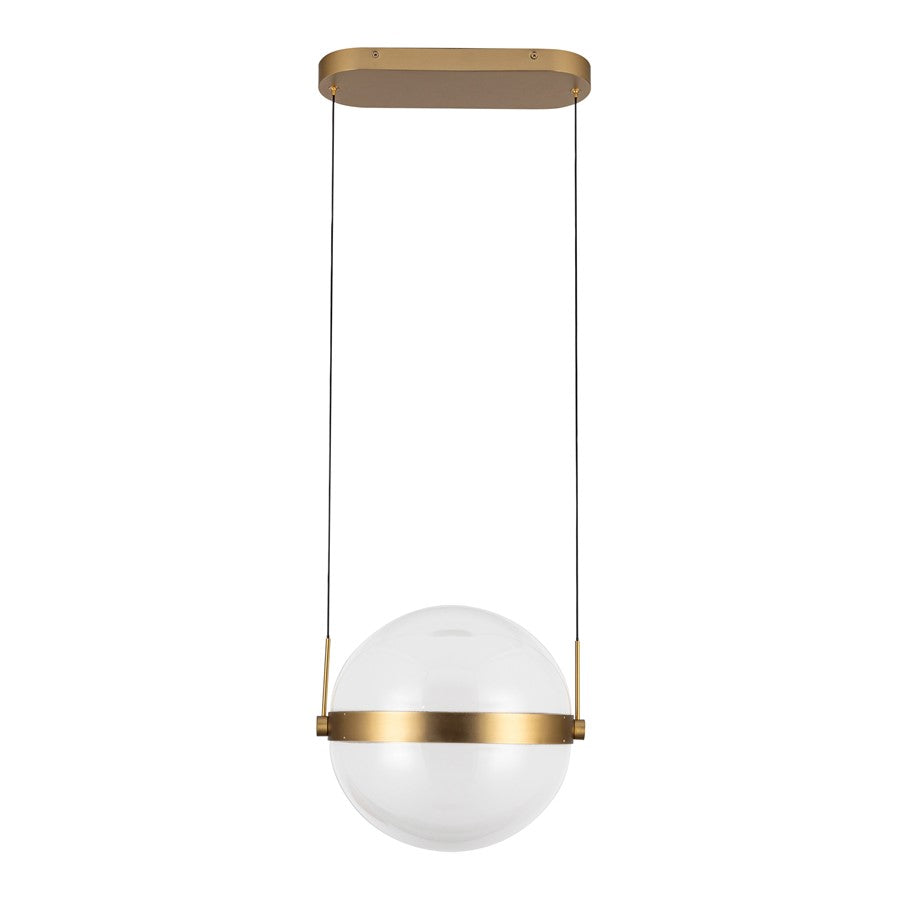 Kuzco Pisces 12" LED Pendant, Brushed Gold/Light Guide - PD75912-BG-LG-3CCT-UNV
