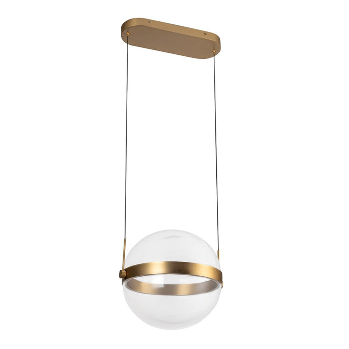 Kuzco Pisces 12" LED Pendant, Brushed Gold/Light Guide