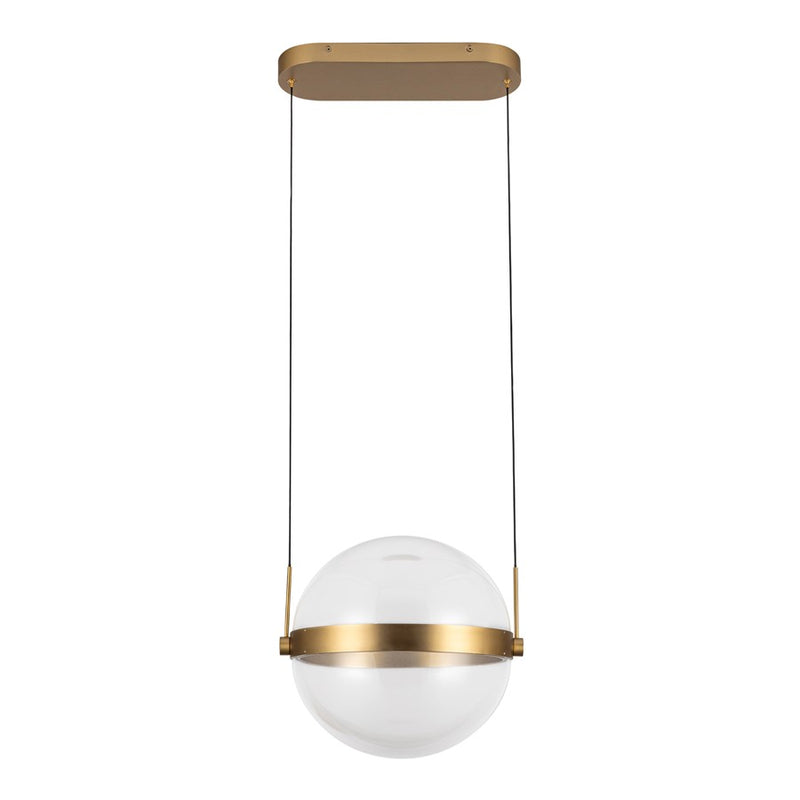 Kuzco Pisces 12" LED Pendant, Brushed Gold/Light Guide