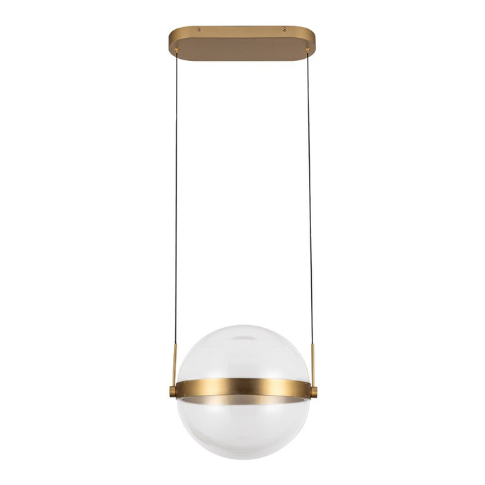 Kuzco Pisces 12" LED Pendant, Brushed Gold/Light Guide