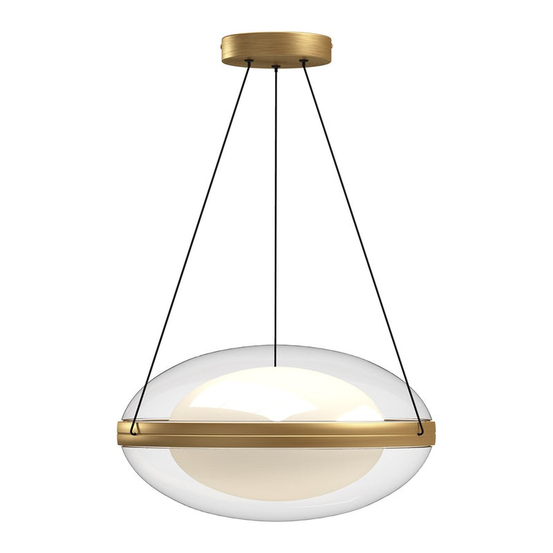 Kuzco Virgo 16" LED Pendant, Brushed Gold/Opal/Clear - PD76316-BG-OP-UNV