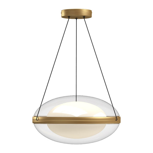 Kuzco Virgo 16" LED Pendant, Brushed Gold/Opal/Clear