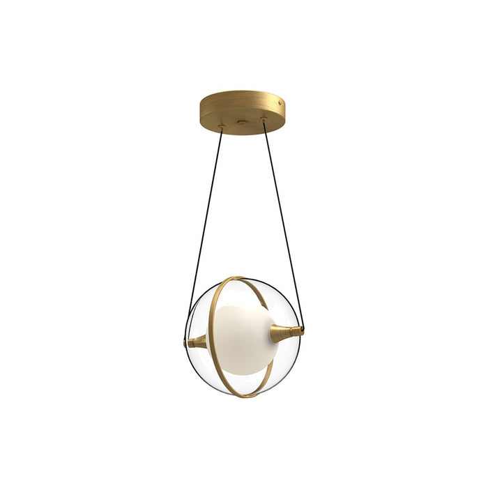 Kuzco Aries 8" LED Pendant, Brushed Gold/Clear Acrylic Shade - PD76708-BG-UNV