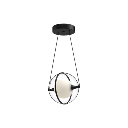 Kuzco Aries 8" LED Pendant, Black/Clear Acrylic Shade - PD76708-BK-UNV