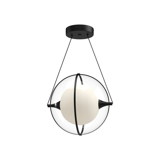 Kuzco Aries 12" LED Pendant, Black/Frosted Internal Glass