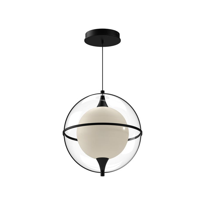 Kuzco Aries 12" LED Pendant, Black/Frosted Internal Glass