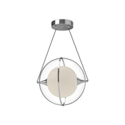 Kuzco Aries 12in 1-Light Pendant | Modern Chrome and Frosted Glass with Clear Acrylic | Kitchen Island & Dining Room | 1150lm | Model PD76712-CH
