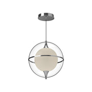 Kuzco Aries 12in 1-Light Pendant | Modern Chrome and Frosted Glass with Clear Acrylic | Kitchen Island & Dining Room | 1150lm | Model PD76712-CH