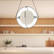 Kuzco Aries 12in 1-Light Pendant | Modern Chrome and Frosted Glass with Clear Acrylic | Kitchen Island & Dining Room | 1150lm | Model PD76712-CH