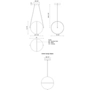 Kuzco Aries 12in 1-Light Pendant | Modern Chrome and Frosted Glass with Clear Acrylic | Kitchen Island & Dining Room | 1150lm | Model PD76712-CH