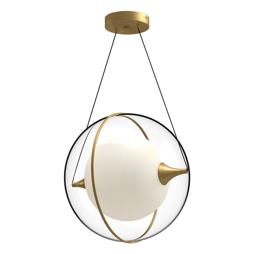 Kuzco Aries 16" LED Pendant, Brushed Gold/Frosted Glass