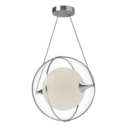 Kuzco Aries 16in 1-Light LED Pendant | Modern Chrome Aluminum and Frosted Glass with Clear Exterior | Kitchen Island & Dining Room | Model PD76716-CH