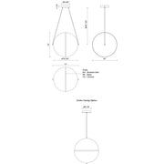 Kuzco Aries 16in 1-Light LED Pendant | Modern Chrome Aluminum and Frosted Glass with Clear Exterior | Kitchen Island & Dining Room | Model PD76716-CH