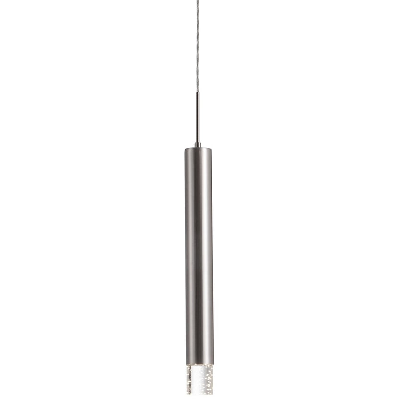 Kuzco Pendula 16in 1-Light LED Pendant | Brushed Nickel and Clear Crystal | Dining Room & Kitchen Island Light | 16 x 2 in | Model PD7716-BN