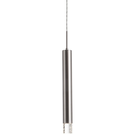 Kuzco Pendula 16in 1-Light LED Pendant | Brushed Nickel and Clear Crystal | Dining Room & Kitchen Island Light | 16 x 2 in | Model PD7716-BN