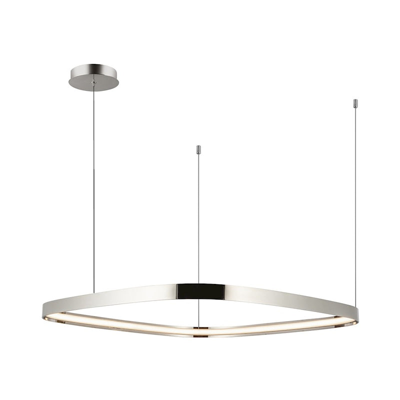 Kuzco Yukon 31in 1-Light LED Pendant | Polished Nickel Aluminum and White Silicone Diffuser | Kitchen Island & Dining Room | Model PD78031-PN