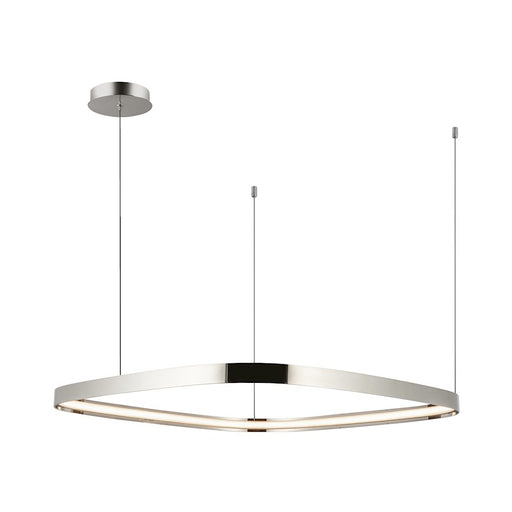 Kuzco Yukon 31in 1-Light LED Pendant | Polished Nickel Aluminum and White Silicone Diffuser | Kitchen Island & Dining Room | Model PD78031-PN
