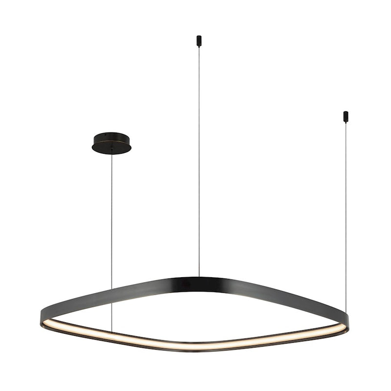 Kuzco Yukon 31in 1-Light LED Pendant | Modern Urban Bronze Aluminum and White Silicone Diffuser | Kitchen Island & Dining Room | Model PD78031-UB