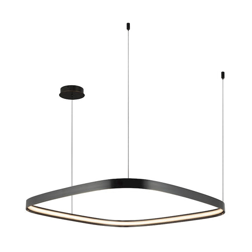 Kuzco Yukon 31in 1-Light LED Pendant | Modern Urban Bronze Aluminum and White Silicone Diffuser | Kitchen Island & Dining Room | Model PD78031-UB