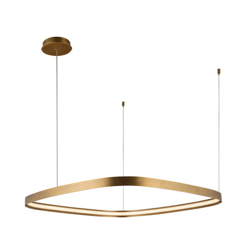 Kuzco Yukon 31in LED Pendant | Vintage Brass Aluminum and White Silicone Diffuser | Kitchen Island & Dining Room | 31 x 31 x 1 in | Model PD78031-VB