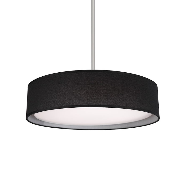 Kuzco Dalton 16in 1-Light Pendant | Modern Black Fabric Shade and White Acrylic Diffuser | Kitchen Island & Dining Room | Model PD7916-BK