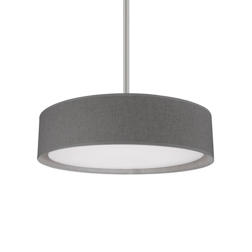Kuzco Dalton 16in LED Pendant | Gray Fabric Shade with White Acrylic Diffuser | Kitchen Island & Dining Room | 16 x 4.25 in | Model PD7916-GY