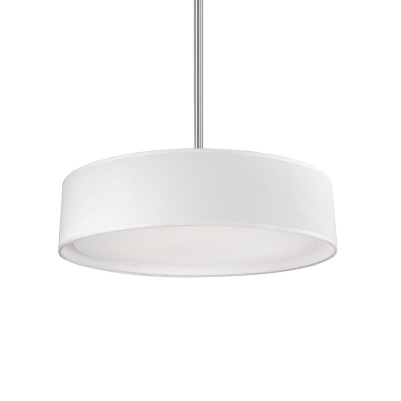 Kuzco Dalton 16in 1-Light LED Pendant | Modern White and White Acrylic Diffuser | Bedroom & Hallway Flush Mount | 2125lm 5CCT | Model PD7916-WH-5CCT