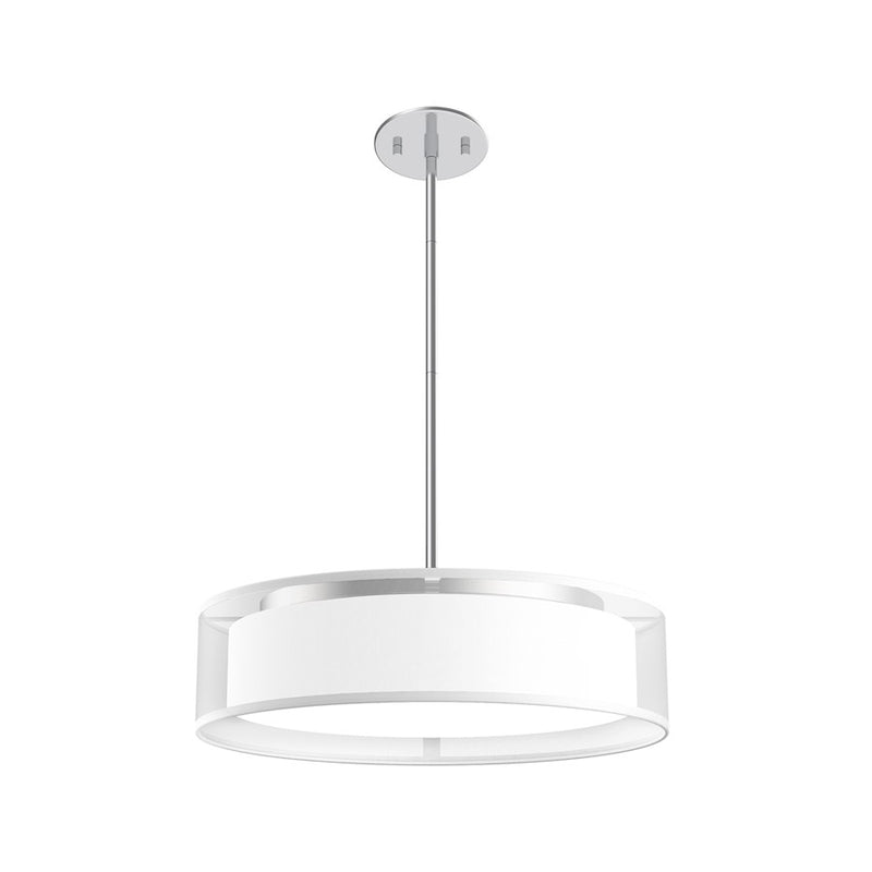 Kuzco Dalton 16in LED Pendant | White Organza Fabric and Acrylic Diffuser | Kitchen Island & Dining Room | 2125lm, 5CCT | Model PD7916-WOR-5CCT