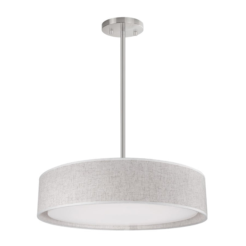Kuzco Dalton 20in 1-Light LED Pendant | Beige Linen and White Acrylic Diffuser | Dining Room & Living Room | 5.38in H | Model PD7920-BE-5CCT