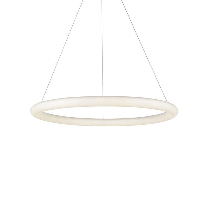 Kuzco Cumulus Minor 32in 1-Light LED Pendant | Minimalist White and White Acrylic Diffuser | Open Concept & Dining Room | Model PD80332-WH