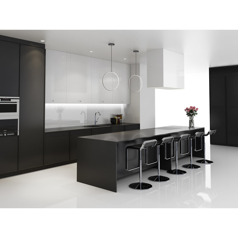 Kuzco Cirque 24in 1-Light LED Pendant | Modern Black Aluminum Ring | Kitchen Island & Dining Room | 24 x 0.75 x 24 in | Model PD82524-BK