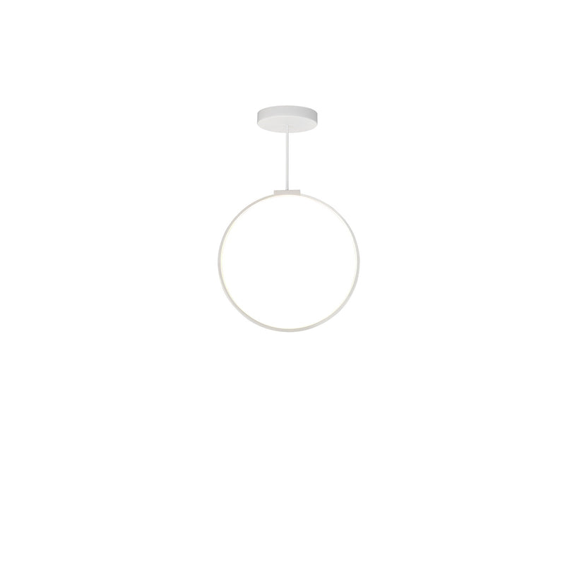 Kuzco Cirque 24in 1-Light LED Pendant | Modern White Aluminum Ring with Silicon Diffuser | Kitchen Island & Dining Room | 2800lm | Model PD82524-WH