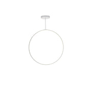 Kuzco Cirque 36in 1-Light LED Pendant | Modern White Aluminum and Frosted Silicone Diffuser | Kitchen Island & Dining Room | Model PD82536-WH