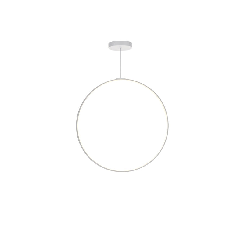 Kuzco Cirque 36in 1-Light LED Pendant | Modern White Aluminum and Frosted Silicone Diffuser | Kitchen Island & Dining Room | Model PD82536-WH
