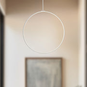 Kuzco Cirque 36in 1-Light LED Pendant | Modern White Aluminum and Frosted Silicone Diffuser | Kitchen Island & Dining Room | Model PD82536-WH