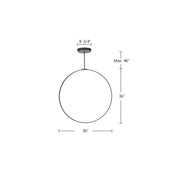 Kuzco Cirque 36in 1-Light LED Pendant | Modern White Aluminum and Frosted Silicone Diffuser | Kitchen Island & Dining Room | Model PD82536-WH