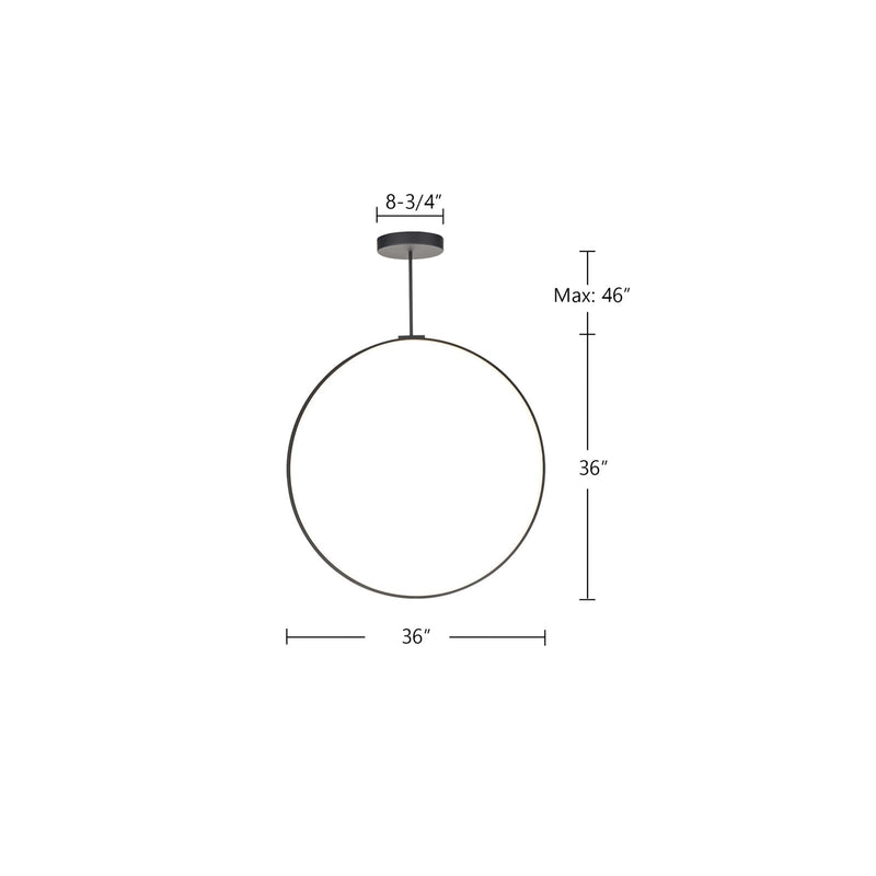 Kuzco Cirque 36in 1-Light LED Pendant | Modern White Aluminum and Frosted Silicone Diffuser | Kitchen Island & Dining Room | Model PD82536-WH