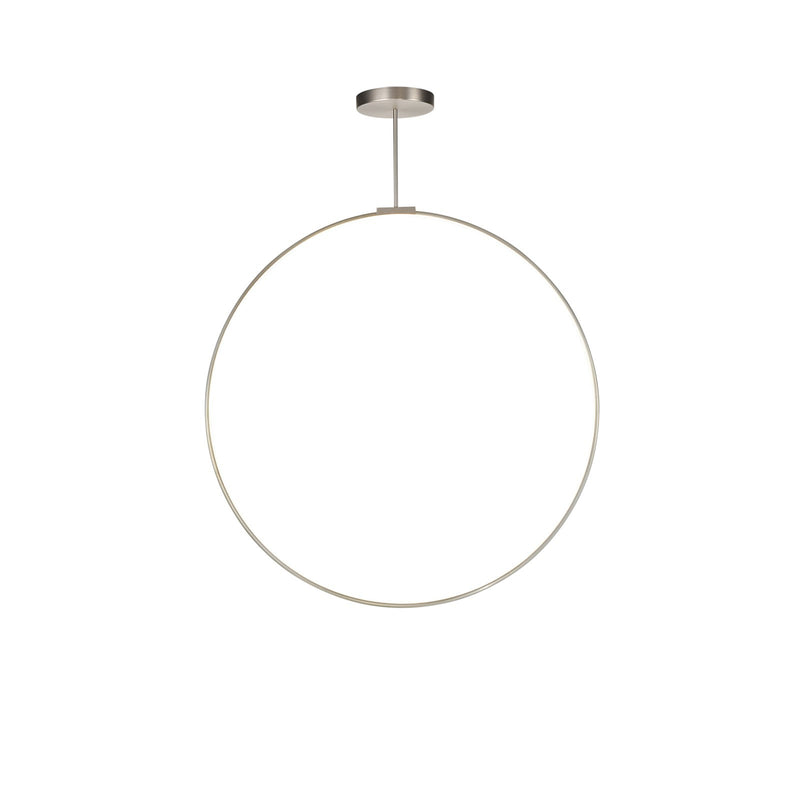 Kuzco Cirque 48in 1-Light LED Pendant | Brushed Nickel Aluminum and Frosted Silicone Diffuser | Kitchen Island & Dining Room | Model PD82548-BN