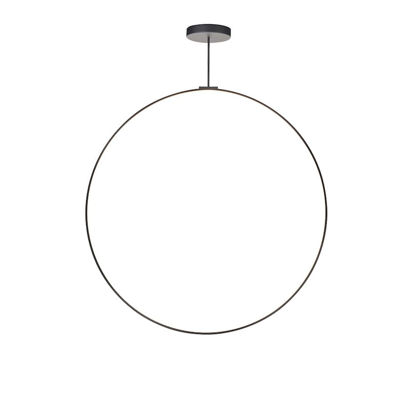 Kuzco Cirque 60in 1-Light LED Pendant | Modern Black Aluminum and Frosted Silicone Diffuser | Living Room & Dining Room | 6115lm | Model PD82560-BK
