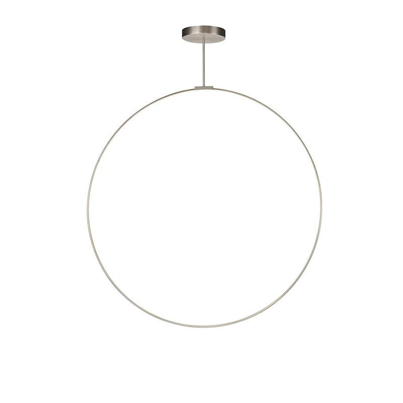 Kuzco Cirque 60in LED Pendant | Brushed Nickel Aluminum and Frosted Silicone Diffuser | Kitchen Island & Dining Room | 6115lm | Model PD82560-BN