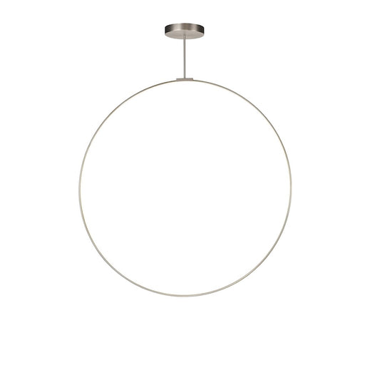Kuzco Cirque 60in LED Pendant | Brushed Nickel Aluminum and Frosted Silicone Diffuser | Kitchen Island & Dining Room | 6115lm | Model PD82560-BN
