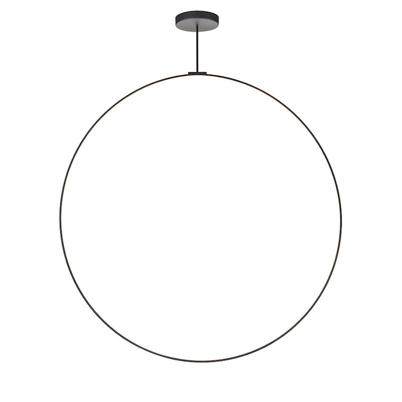 Kuzco Cirque 72in LED Pendant | Black Aluminum and Frosted Silicone | Living Room & Dining Room | 7900lm 3000K 90CRI Dimmable | Model PD82572-BK