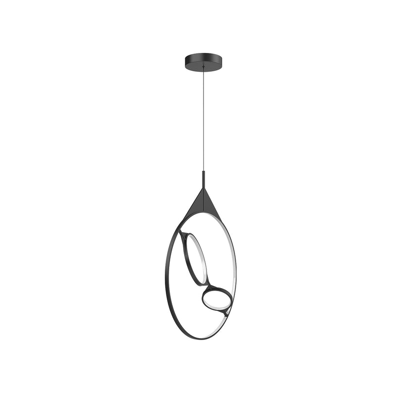 Kuzco Serif 24in 1-Light LED Pendant | Modern Black and Frosted Silicone Diffuser | Kitchen Island & Dining Room Light | 3400lm | Model PD84324-BK